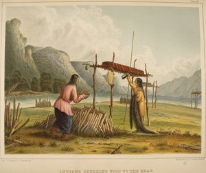 Indians Offering Food to the Dead by Captain Seth Eastman