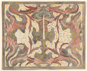 Decorative Design with Upright Sword by Carel Adolph Lion Cachet