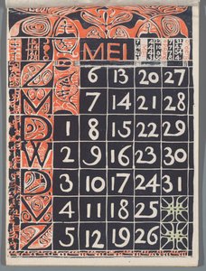 Calendar Page May 1900 by Carel Adolph Lion Cachet