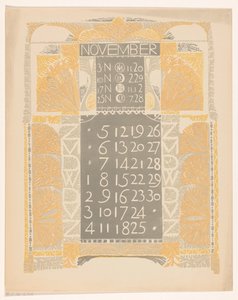 Calendar Page November 1899 by Carel Adolph Lion Cachet