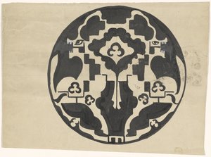 Design for a Plate with Two Stylized Animals by Carel Adolph Lion Cachet