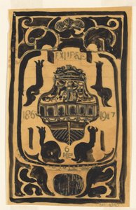Design for an Ex Libris for D. Goedkoop by Carel Adolph Lion Cachet
