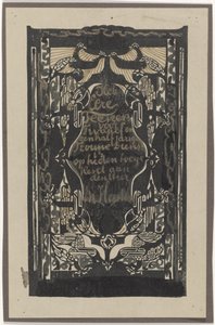 Design for a certificate on the occasion of twelve and a half years of loyal service at the Glue and Gelatin Factory