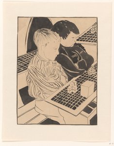 Two Boys at the School Desk by Carel Adolph Lion Cachet