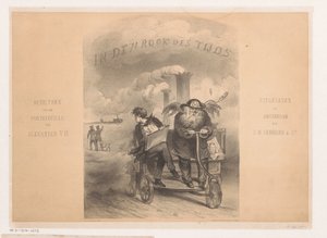 Father Time and Artist on a Steam Engine by Carel Christiaan Antony Last