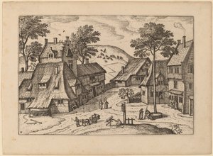 Village Square with Shrine by Carel Collaert