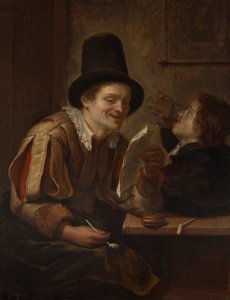 Two Men in a Tavern by Carel De Moor