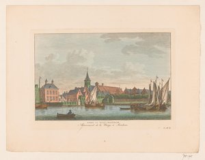 View of the church in Oost-Zaandam (title on object) by Carel Frederik Bendorp (I)