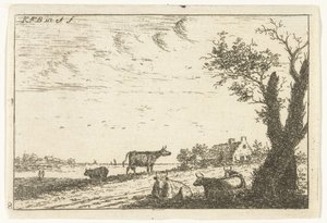River Landscape with Cows (Landscapes) by Carel Frederik Bendorp (I)