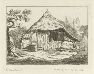 Farmhouse with Open Upper Door by Carel Lodewijk Hansen