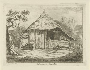 Barn with Open Upper Door (At Emmen in Drenthe) (Landscapes 1-6 series) by Carel Lodewijk Hansen