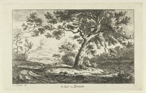 Resting Shepherd (Te Eext in Drenthe, Landscapes a-f) by Carel Lodewijk Hansen