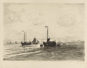 On the Beach at Katwijk by Carel Nicolaas Storm van 