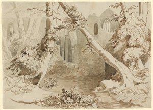 A Ruined Church in the Forest by Carl Blechen