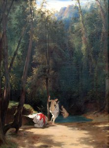 Park at Terni with Girls Bathing by Carl Blechen