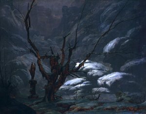 Mountain Canyon in Winter by Carl Blechen