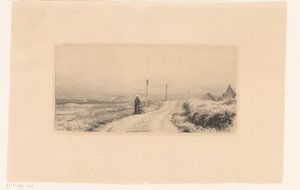 Country Road with Walking Lady and Child by Carl Bloch