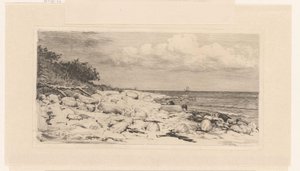 Beach with Pebbles by the Sea