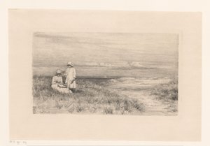 Woman and Girl in Dunes by Carl Bloch