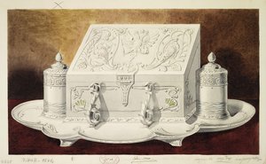 Design of an Inkstand Shaped like a Casket. Series The Dowry of Grand Princess Maria Pavlovna by Carl Edvard Bolin company