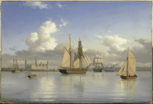 Sailing Vessels off Kronborg Castle