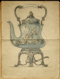 A Shaped Silver Kettle and Stand, House of Carl Faberge by Carl Fabergé