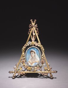 Triangular Frame with Portrait of Czarina Alexandra Feodorovna, 1896-1908 by Carl Fabergé
