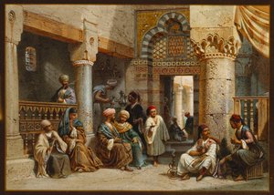 Arabic Figures in a Coffee House