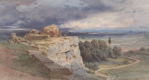 View of Norba from the North, towards San Felice Circeo by Carl Friedrich Heinrich Werner