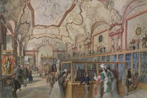 The Marble Hall of the Ambraser Gallery in the Lower Belvedere, Vienna, 1876 by Carl Goebel