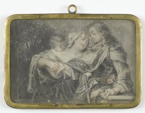 A Young Woman Distracting a Warrior While One of Her Children Robs Him by Carl Gustav Klingstedt (attributed to)