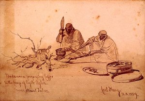 Bedouins preparing Coffee in the Camp of Agile Agha, Near Mount Jaboz