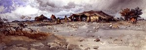 In the Encampment of Agile Agha near Mount Taboz by Carl Haag