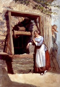Study of a Lady by a Well, with her Admirer Looking On by Carl Haag