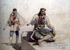 Study of Two Figures, Both Smoking Pipes