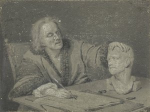 Draftsman Sketching a Plaster Head by Carl Heinrich Mylius