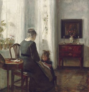 A Mother and Child in an Interior