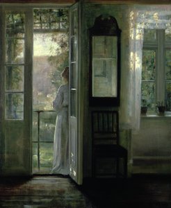 Girl Standing on a Balcony