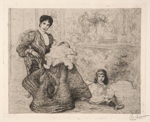 Dora Lamm and her sons by Carl Larsson