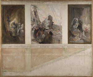 Second Proposed Decoration of the Walls in the Lower Hall of the NM by Carl Larsson