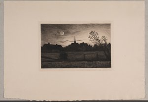 Hornbæk Church, Summer Evening by Carl Locher