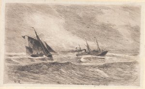 Storm in the North Sea. Arcturus Gets a Pilot by Carl Locher