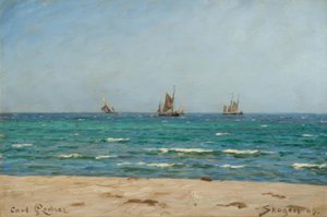 C. Locher, Sailboats in Skagen by Carl Ludvig Locher