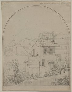 View from My Window in Rome (recto) by Carl Ludwig Tischbein