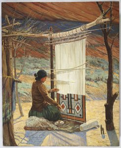 Navaho Weaver, Canyon de Chelly, Navaho Reserve