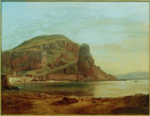 C.Morgenstern, Terracina with the Fish Rock, Evening Mood