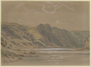 Rhine View with High Wooded Banks by Carl Morgenstern