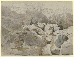 Waterfall Between Rocks by Carl Morgenstern