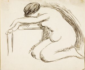 Female Nude on Knees by Carl Newman