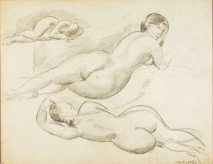 Group of Three Reclining Female Nudes
